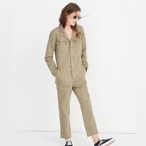 $168 Madewell cotton coveralls jumpsuit sage army green XXS
